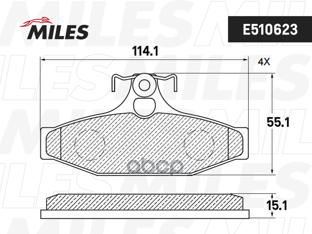 фото Колодки тормозные ssangyong korando 96-/musso 95- задние ceramic miles арт. e510623