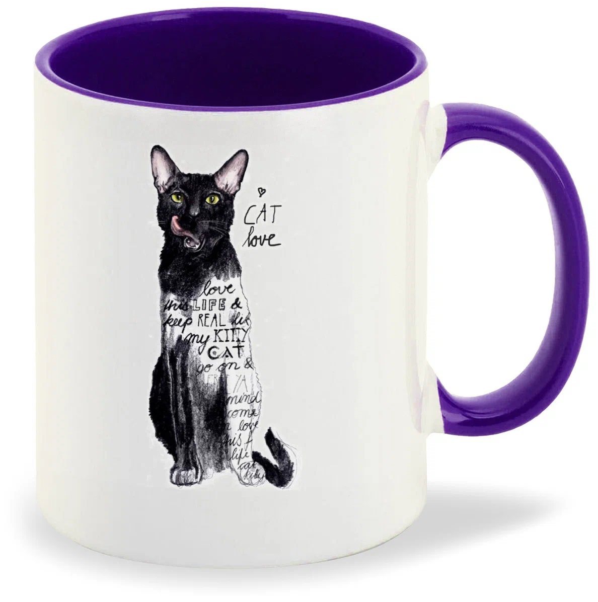 

Кружка CoolPodarok Модный принт Cat love