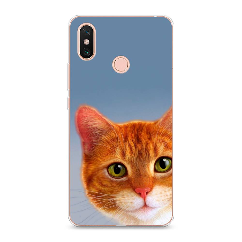

Чехол на Xiaomi Mi Max 3 "Любопытный котик", Коричневый, 34350-1