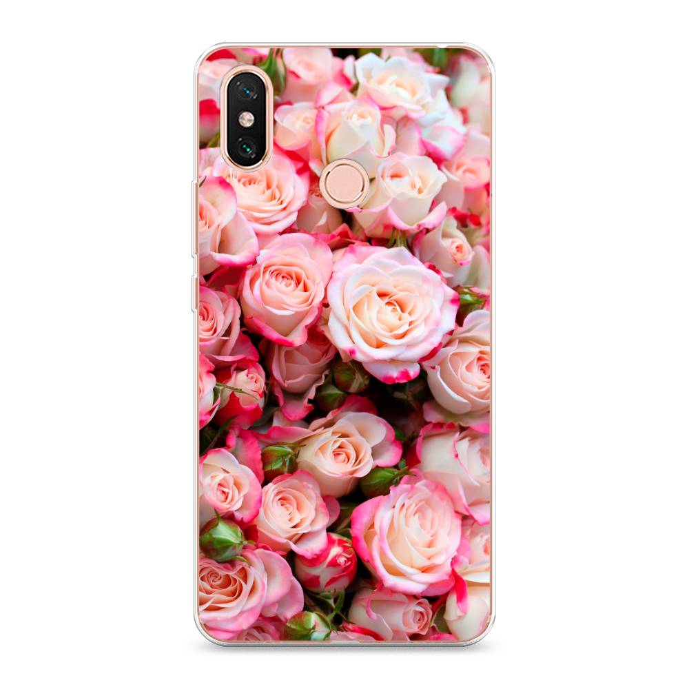 

Чехол на Xiaomi Mi Max 3 "Много роз", Розовый, 34350-2