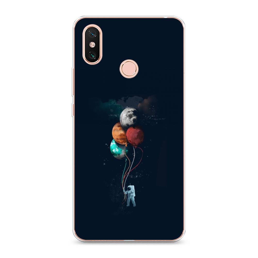 

Чехол на Xiaomi Mi Max 3 "Космонавт с шариками", Разноцветный, 34350-4