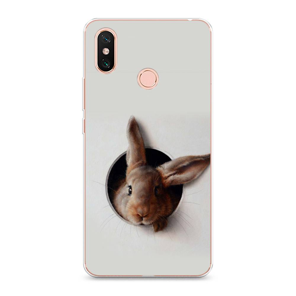 

Чехол на Xiaomi Mi Max 3 "Любопытный кролик", Серый;коричневый, 34350-1