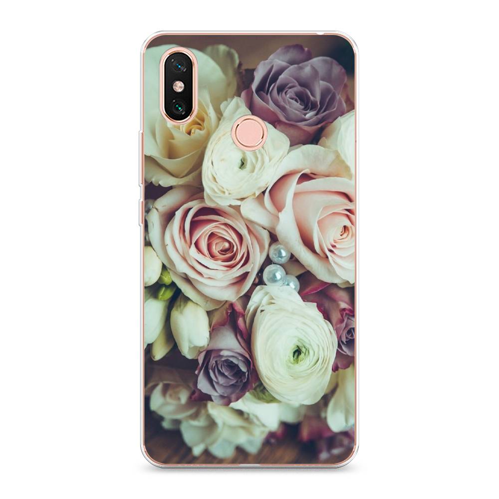 

Чехол на Xiaomi Mi Max 3 "Свадебный букет", Белый;фиолетовый, 34350-2
