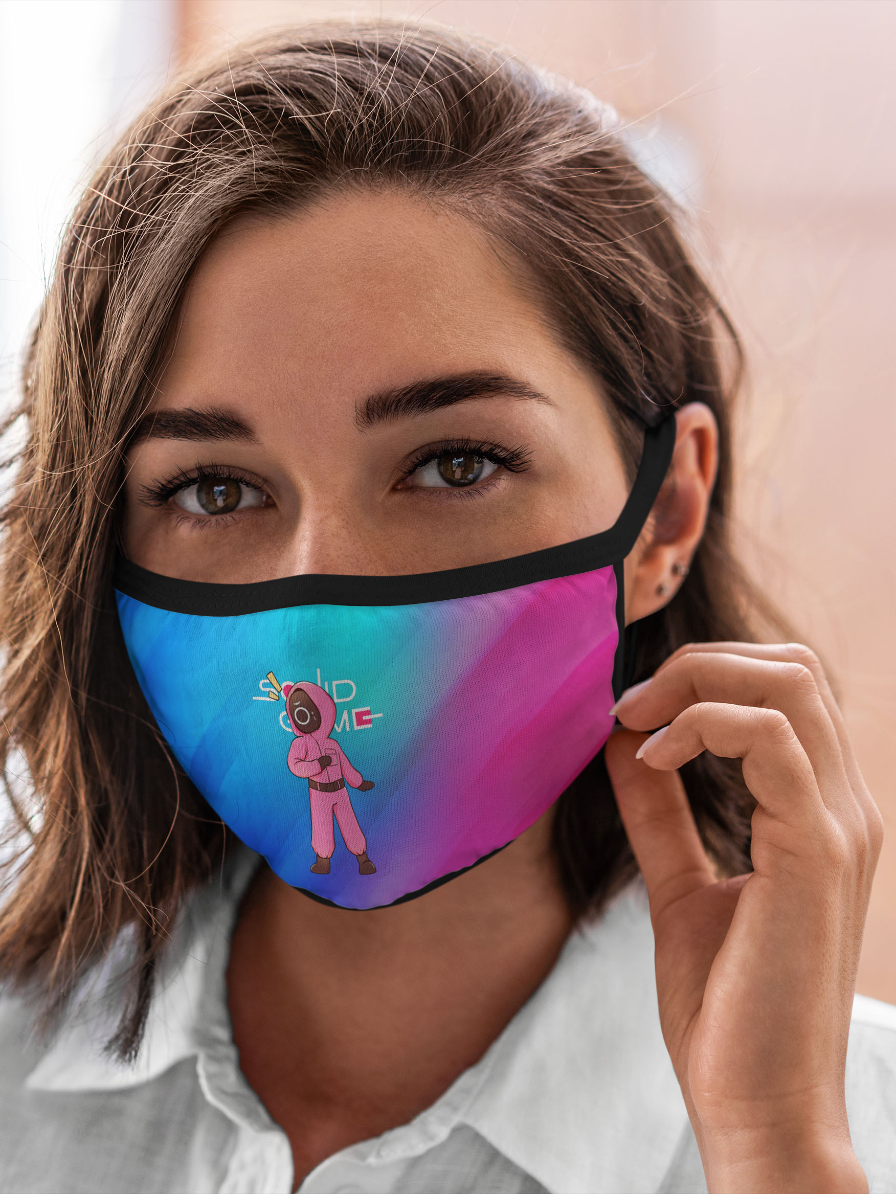 

Многоразовая маска унисекс Burnettie Игра В Кальмара Удивление, Разноцветный, Игра В Кальмара Удивление
