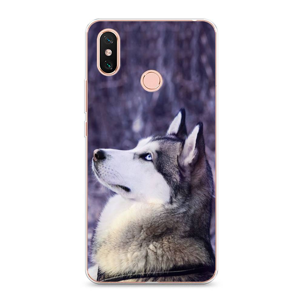 

Чехол на Xiaomi Mi Max 3 "Хаски 1", Фиолетовый;белый, 34350-1