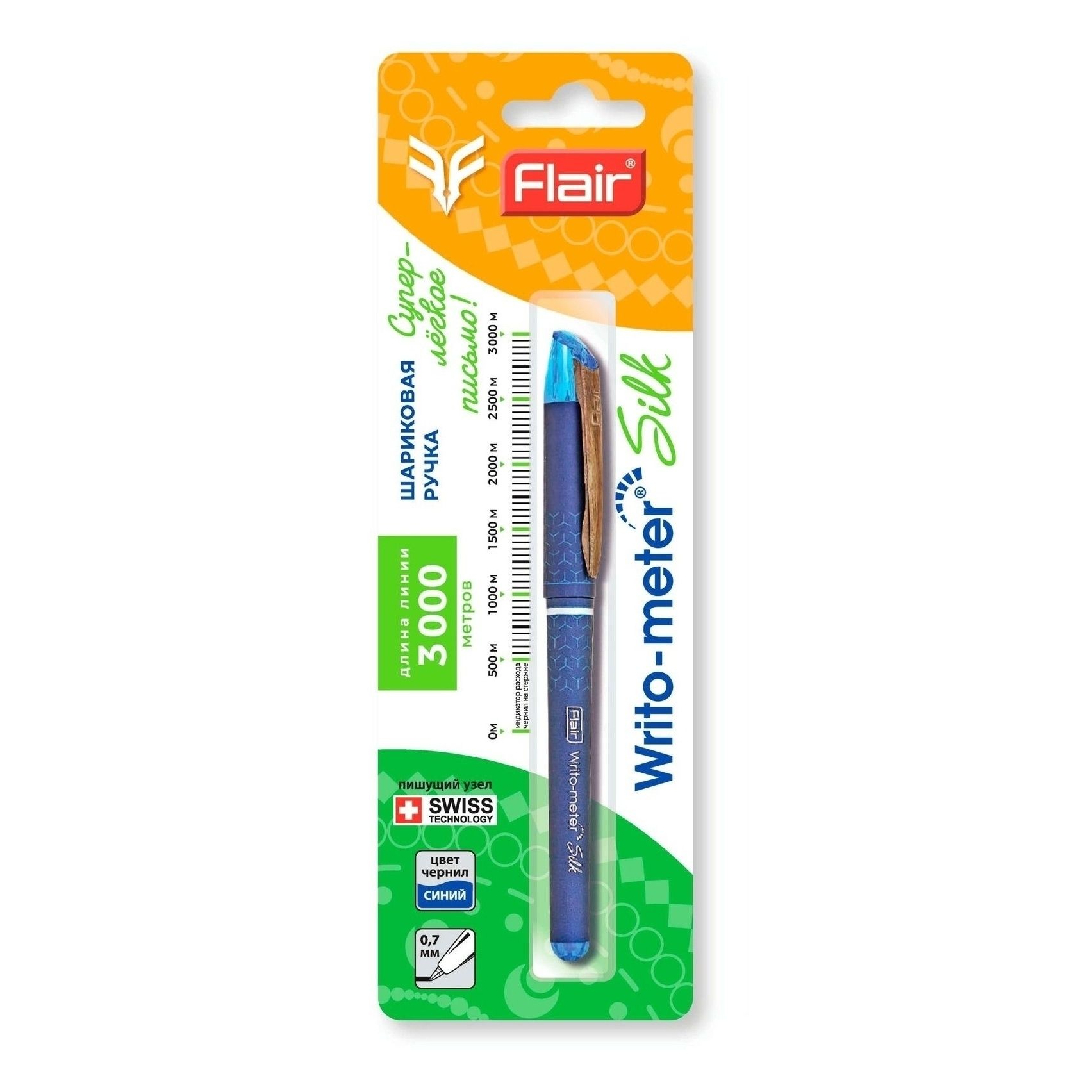

Ручка шариковая Flair Writo-meter пишущий узел 0,7 мм цвет чернил синий
