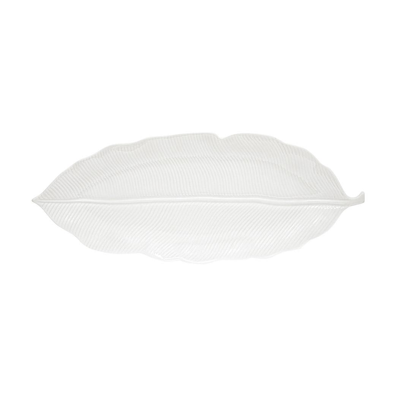 фото Блюдо сервировочное easy life листок белое мадагаскар 47 x 19 см