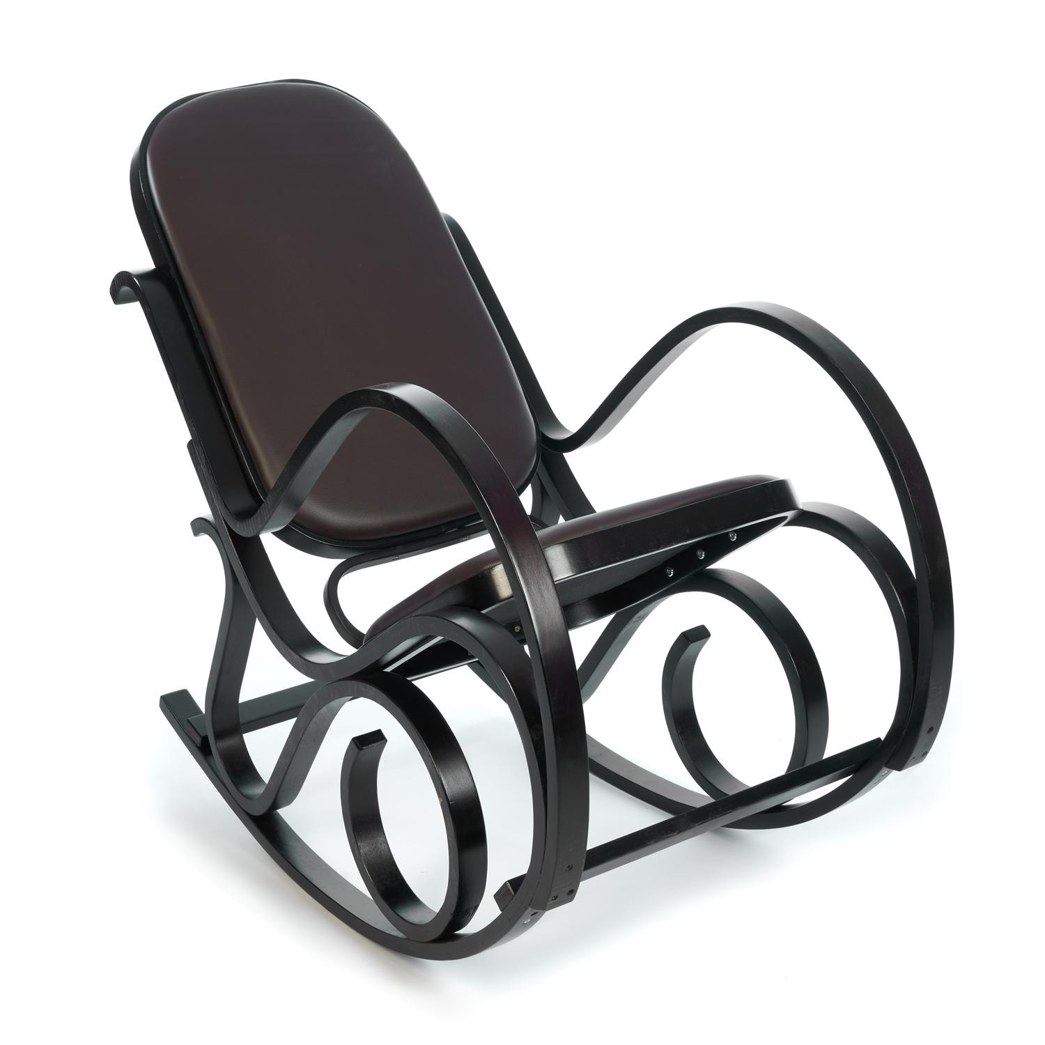 фото Кресло-качалка tetchair mod. ax3002-2, wenge #9/eco-leather dark brown