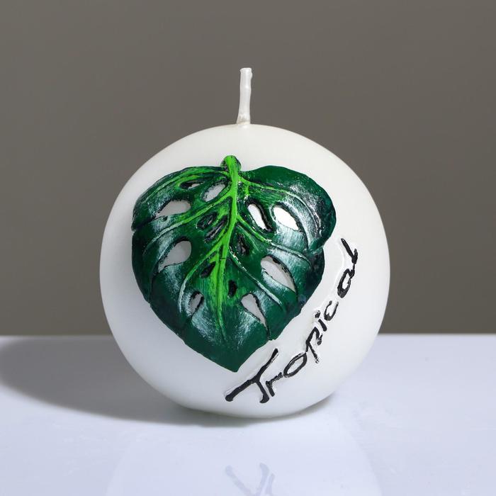 фото Свеча шар "tropical", 8 см, жемчужный белый nobrand