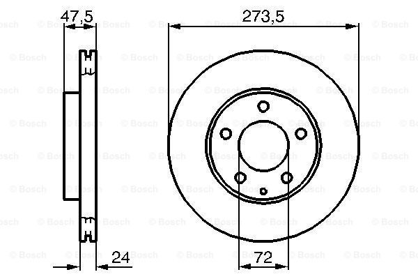 Диск Торм Передн Bosch 0986479034