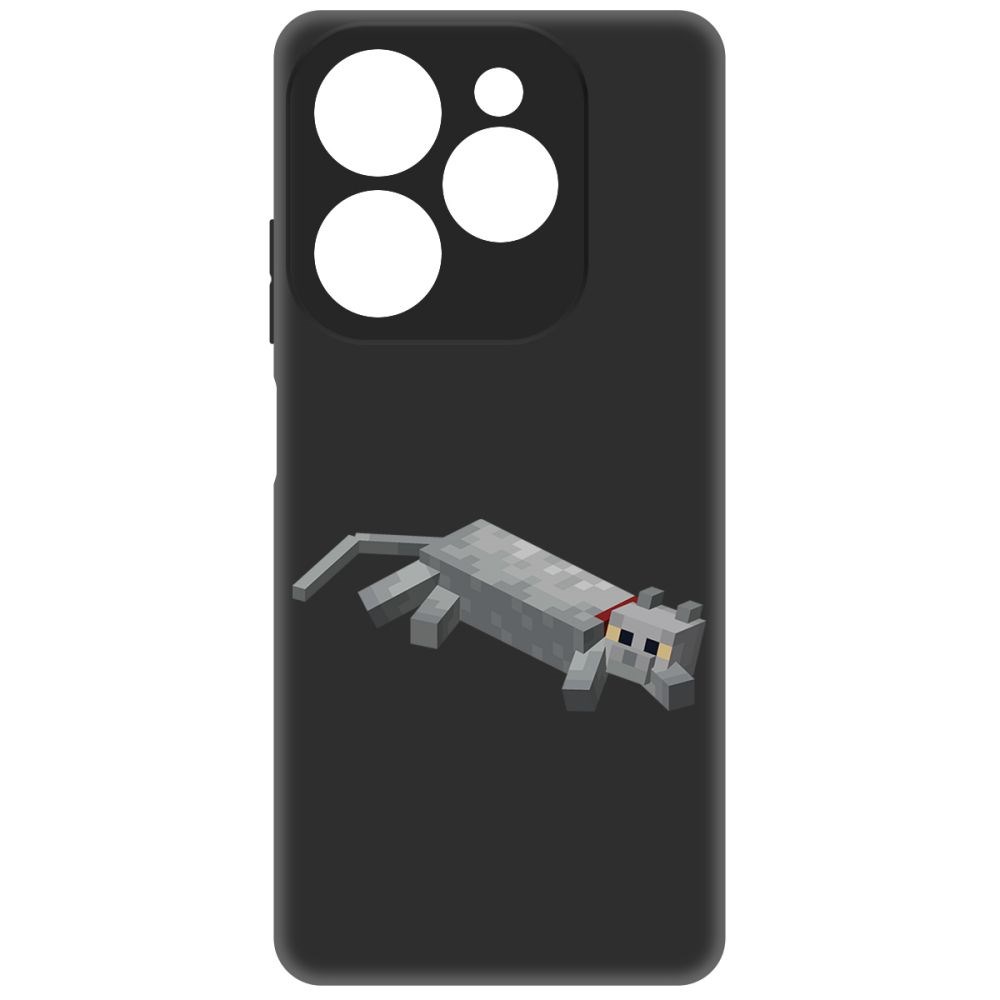 

Чехол-накладка Krutoff Soft Case Minecraft-Кошка для INFINIX Hot 40i черный