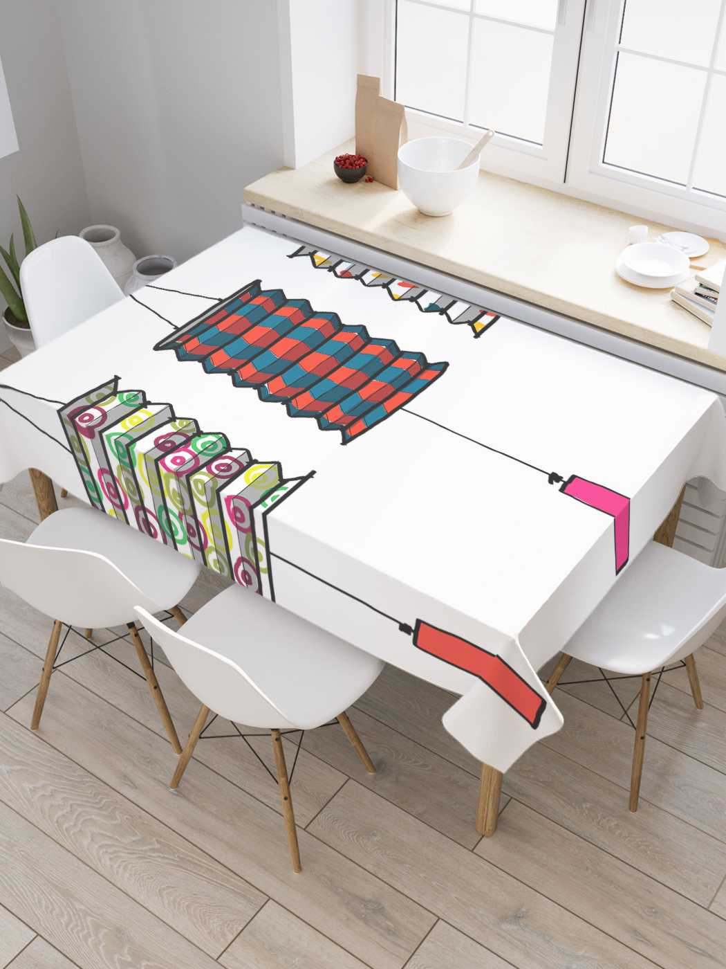 

Скатерть прямоугольная JoyArty "Подвесные фонари" из сатена, 180x145 см, Красный, Подвесные фонари