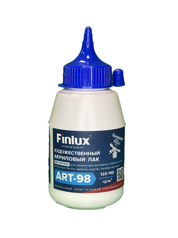 фото Художественный экспортный акриловый лак без запаха finlux art f 98