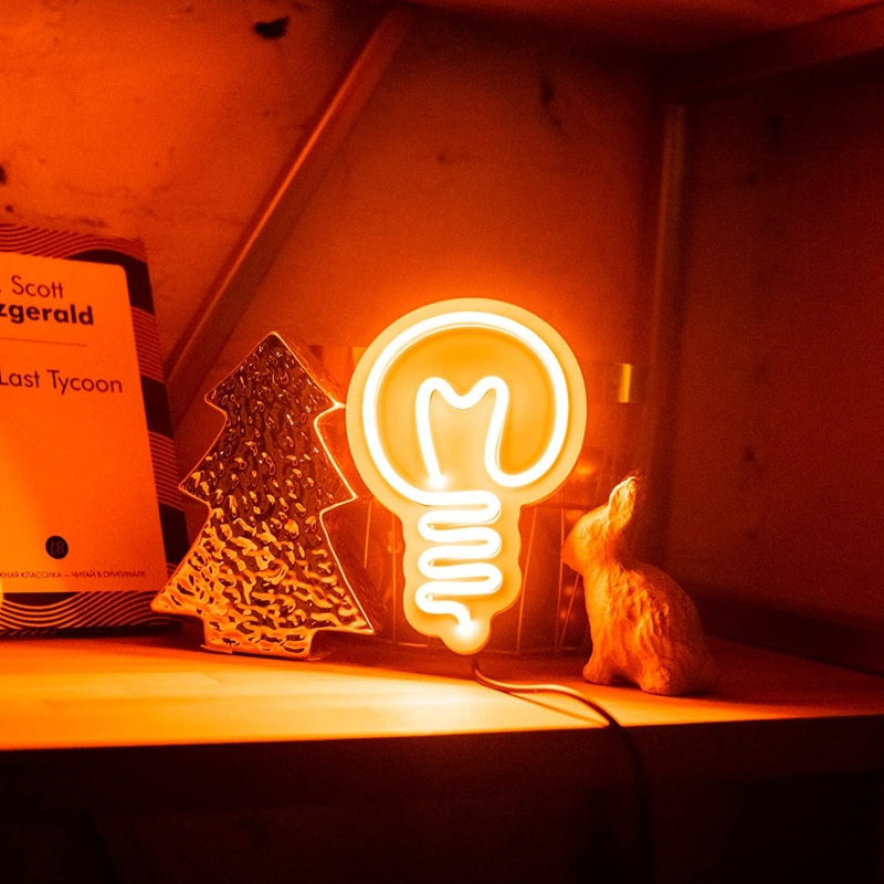 фото Неоновый светильник лампочка, 17х7 см elmarto