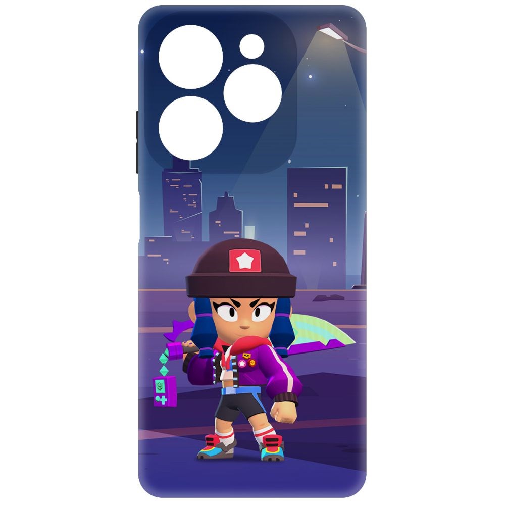 

Чехол-накладка Krutoff Soft Case Brawl Stars - Героиня Биби для INFINIX Hot 40i черный