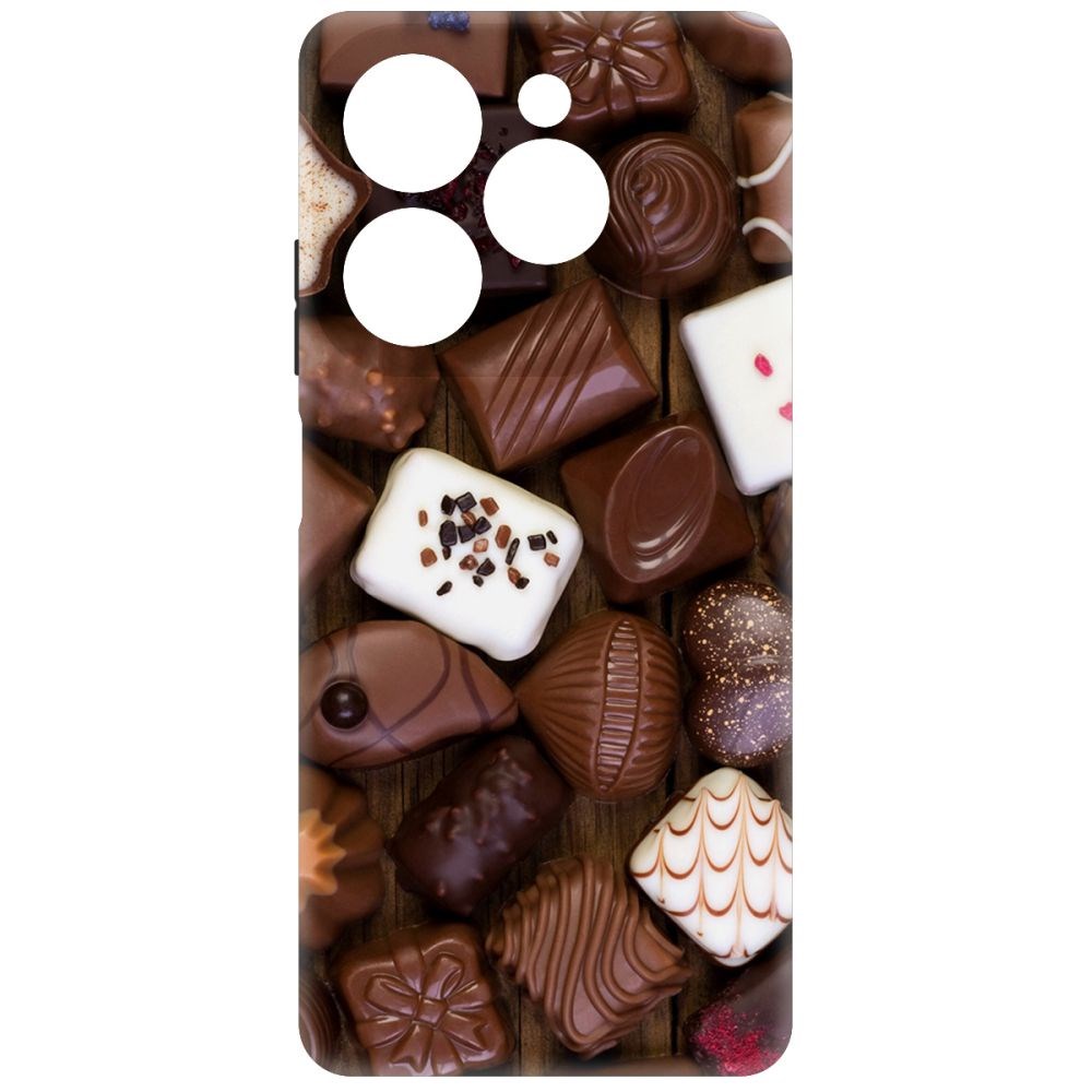 

Чехол-накладка Krutoff Soft Case Конфеты для INFINIX Hot 40i черный