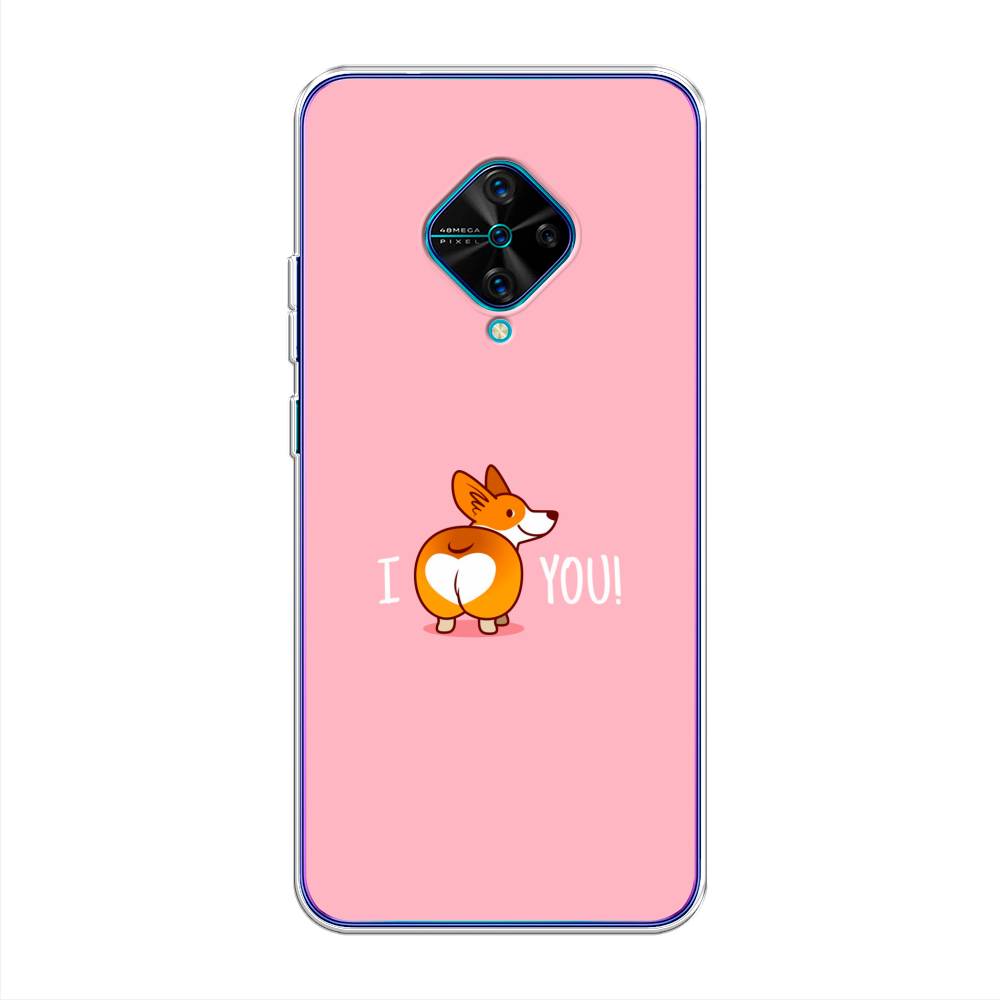 

Чехол для Vivo V17/Y9s "Корги I love you", Розовый;коричневый;белый, 261550-1