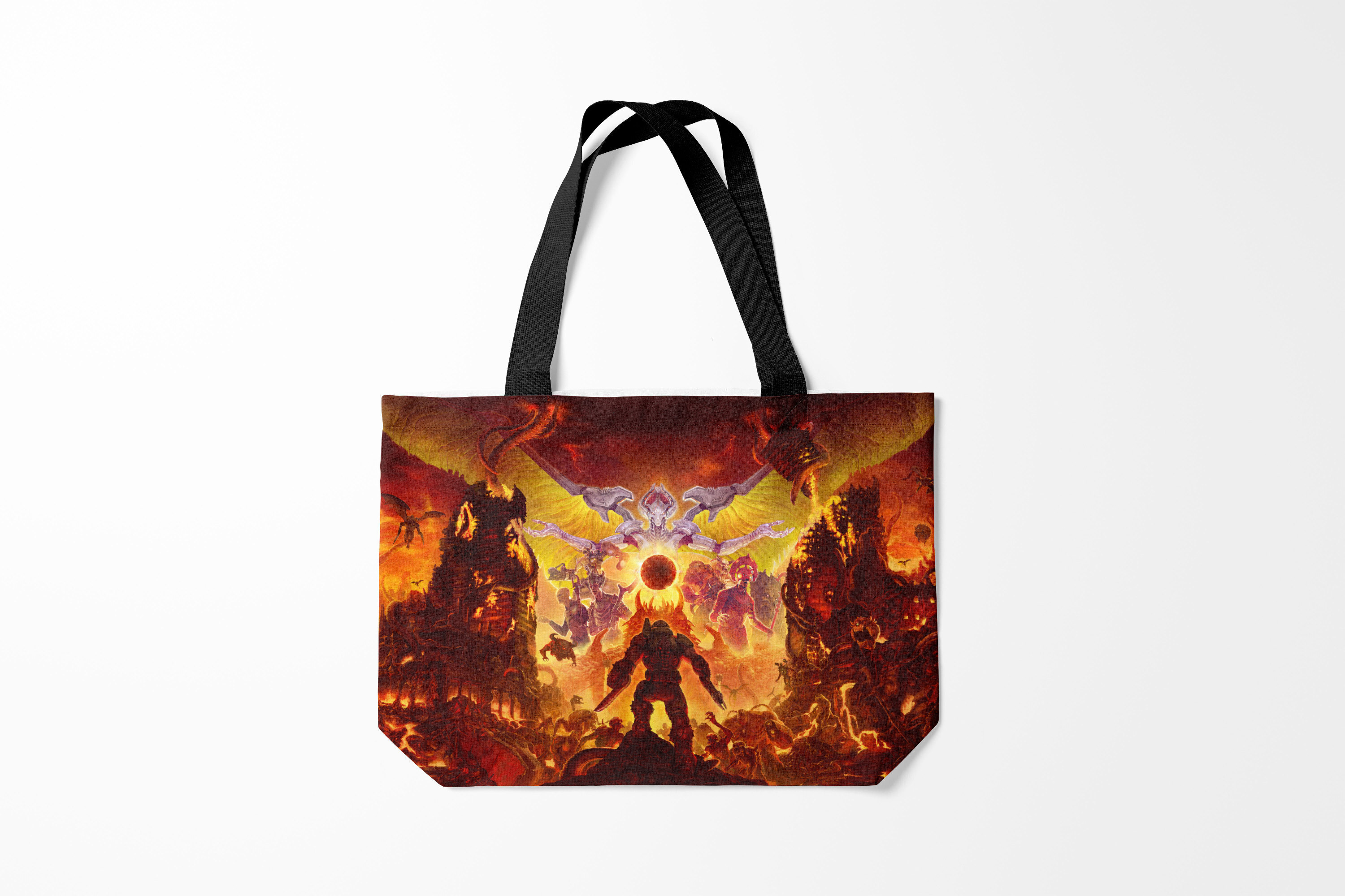 

Сумка шoппер унисекс Burnettie Doom eternal, желтый, Doom eternal