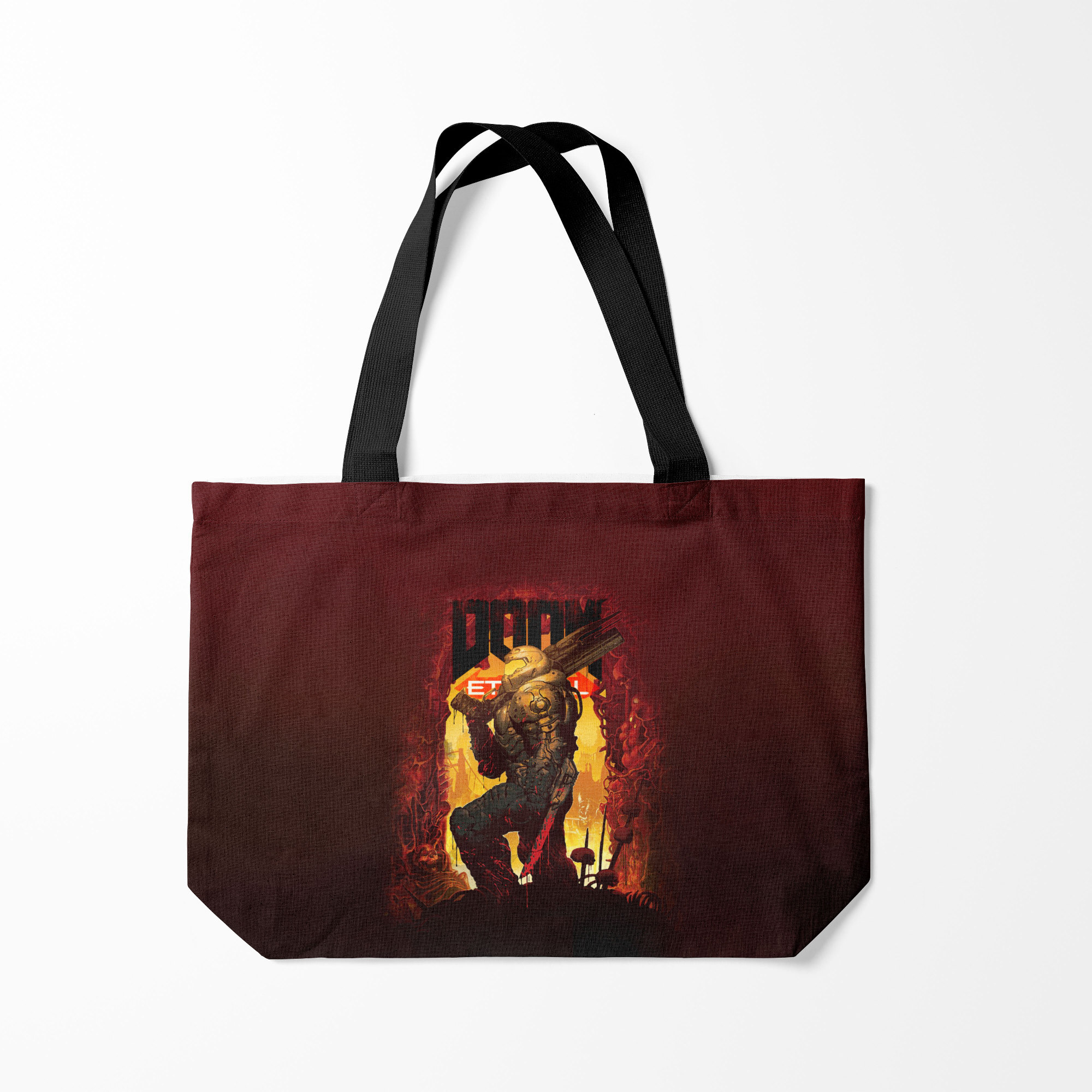 

Сумка шoппер унисекс Burnettie Doom Eternal, бордовый, Doom Eternal