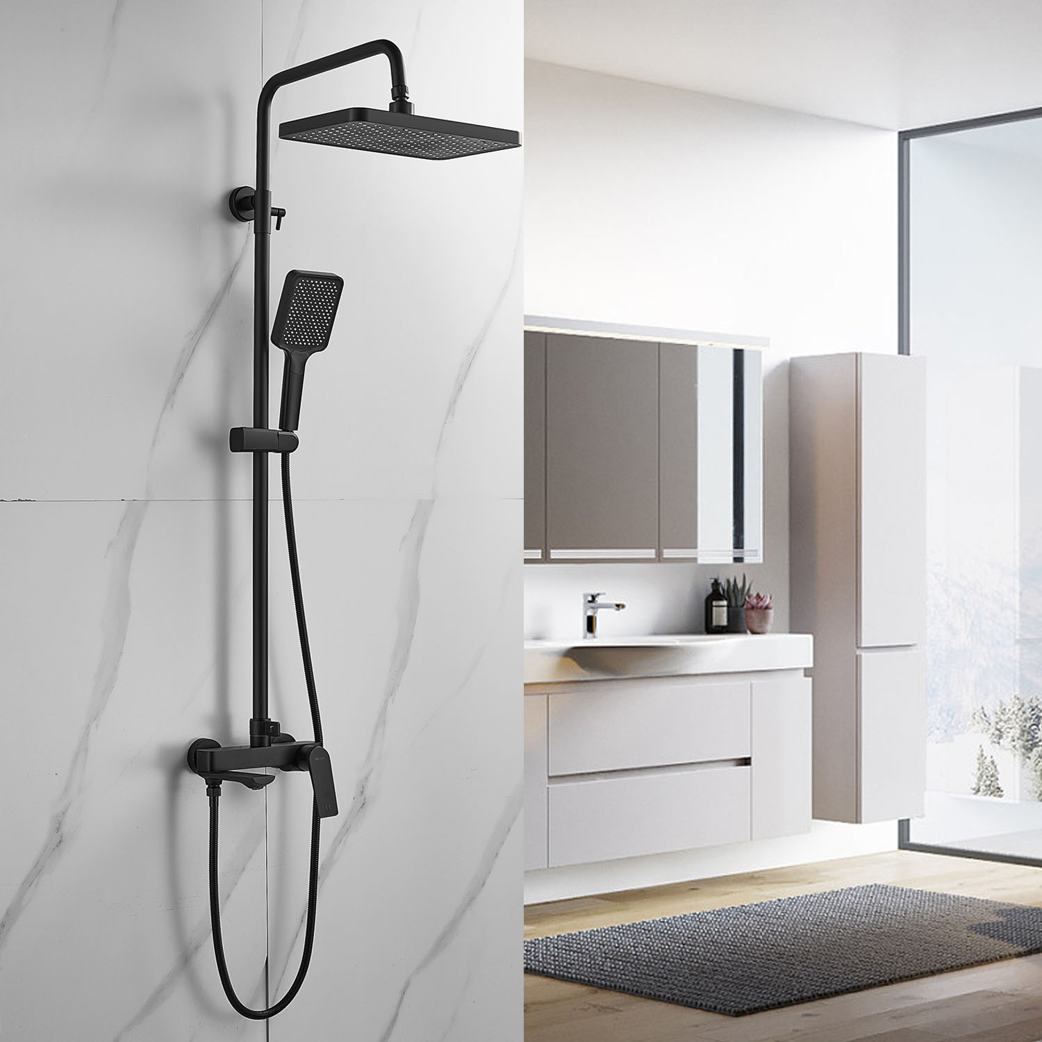 

Душевая система Shevanik S9136H, Черный, Shevanik S9136H