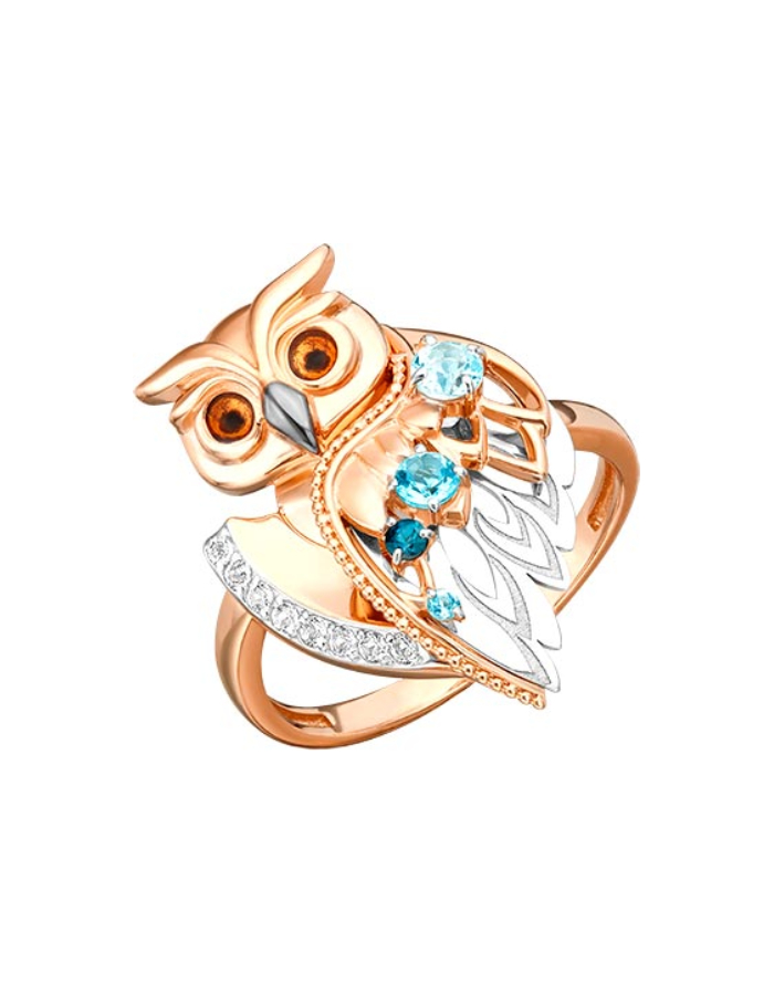 

Кольцо из красного/белого золота с топазом р. 17 PLATINA jewelry 01-5551-00-201-1111, 01-5551-00-201-1111