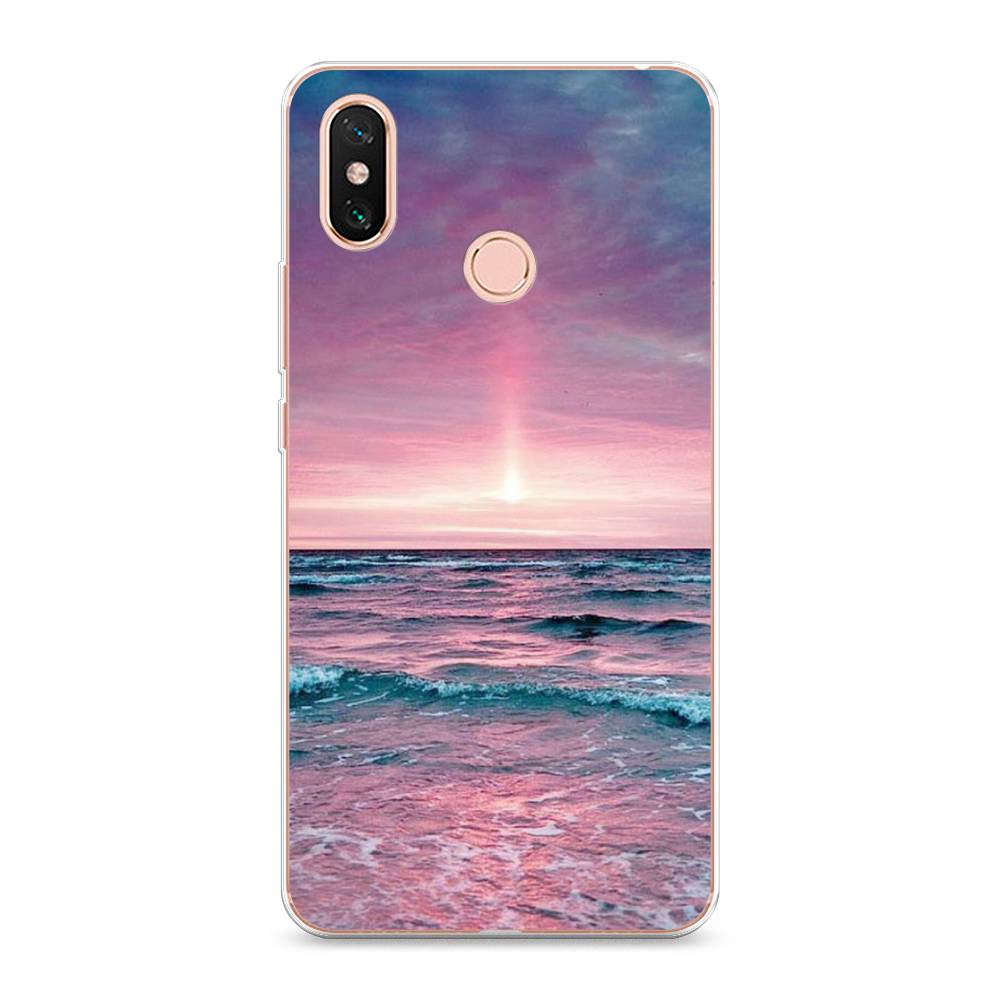 

Чехол на Xiaomi Mi Max 3 "Восход 3", Розовый;голубой, 34350-2