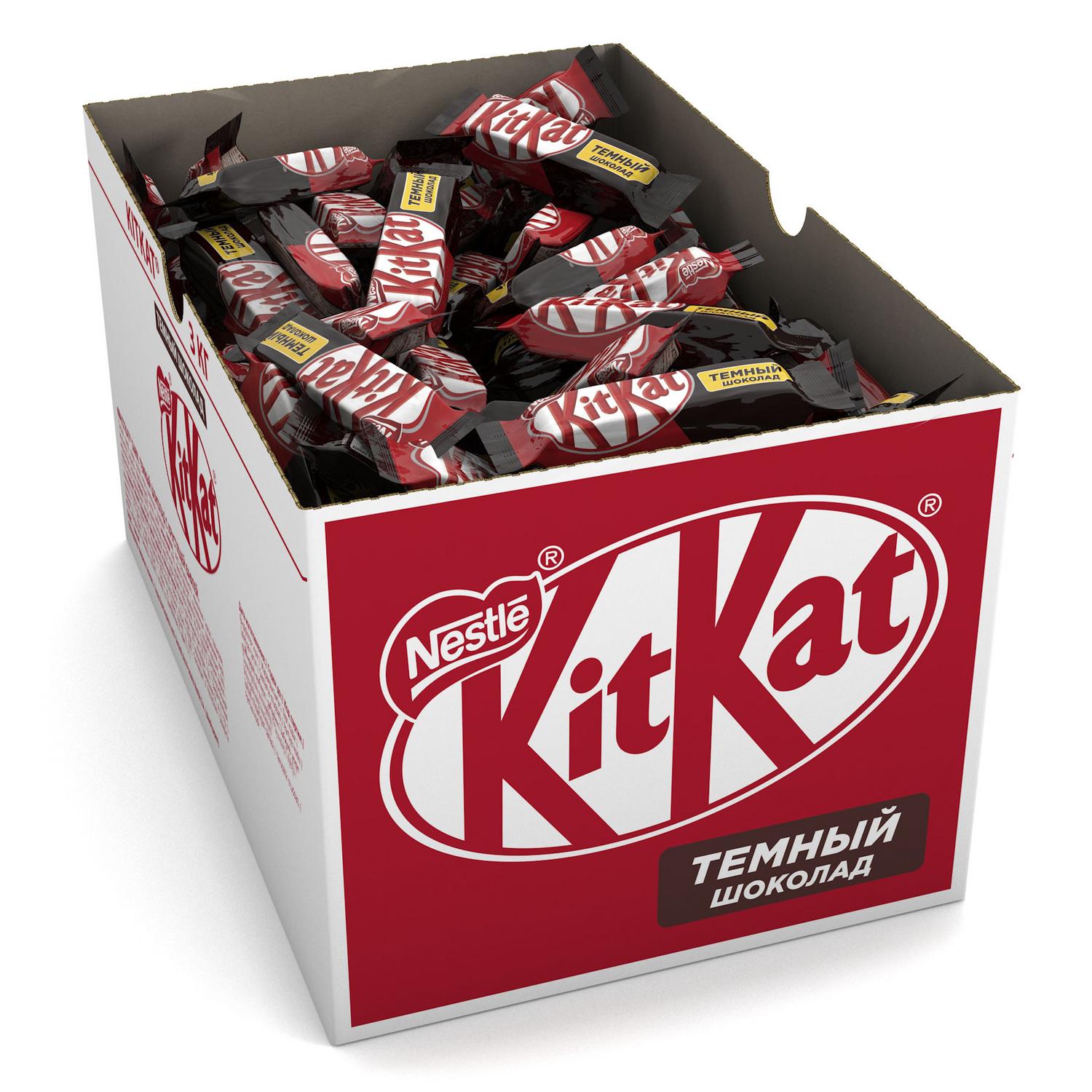

Вафельные конфеты KitKat Dark темный шоколад с хрустящей вафлей +-3 кг
