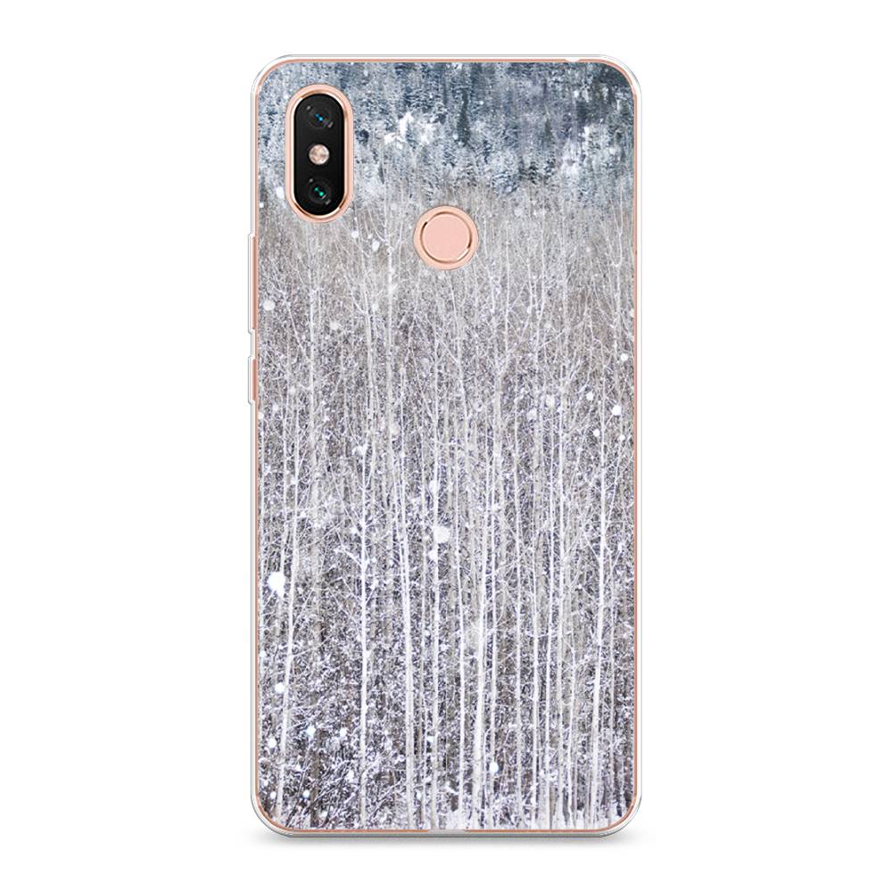 

Чехол на Xiaomi Mi Max 3 "Снежный лес", Бежевый;серый;белый, 34350-5