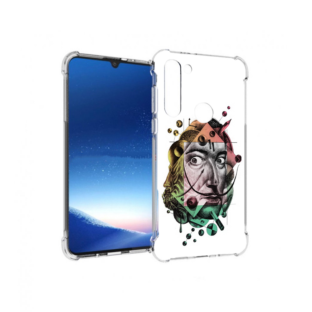 

Чехол MyPads Tocco для Motorola Moto G8 Power разноцветное лицо абстракция, Прозрачный, Tocco