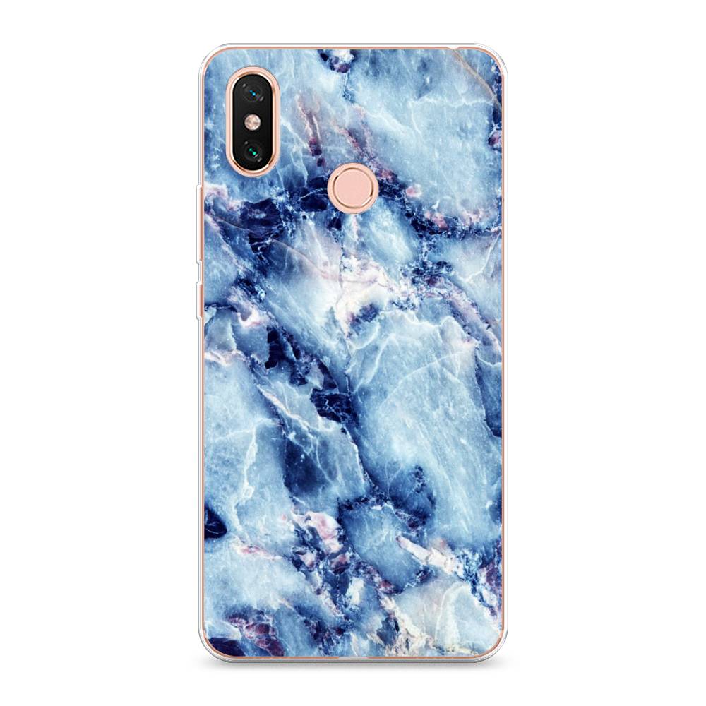 

Чехол на Xiaomi Mi Max 3 "Мрамор с синими прожилками", Синий, 34350-3