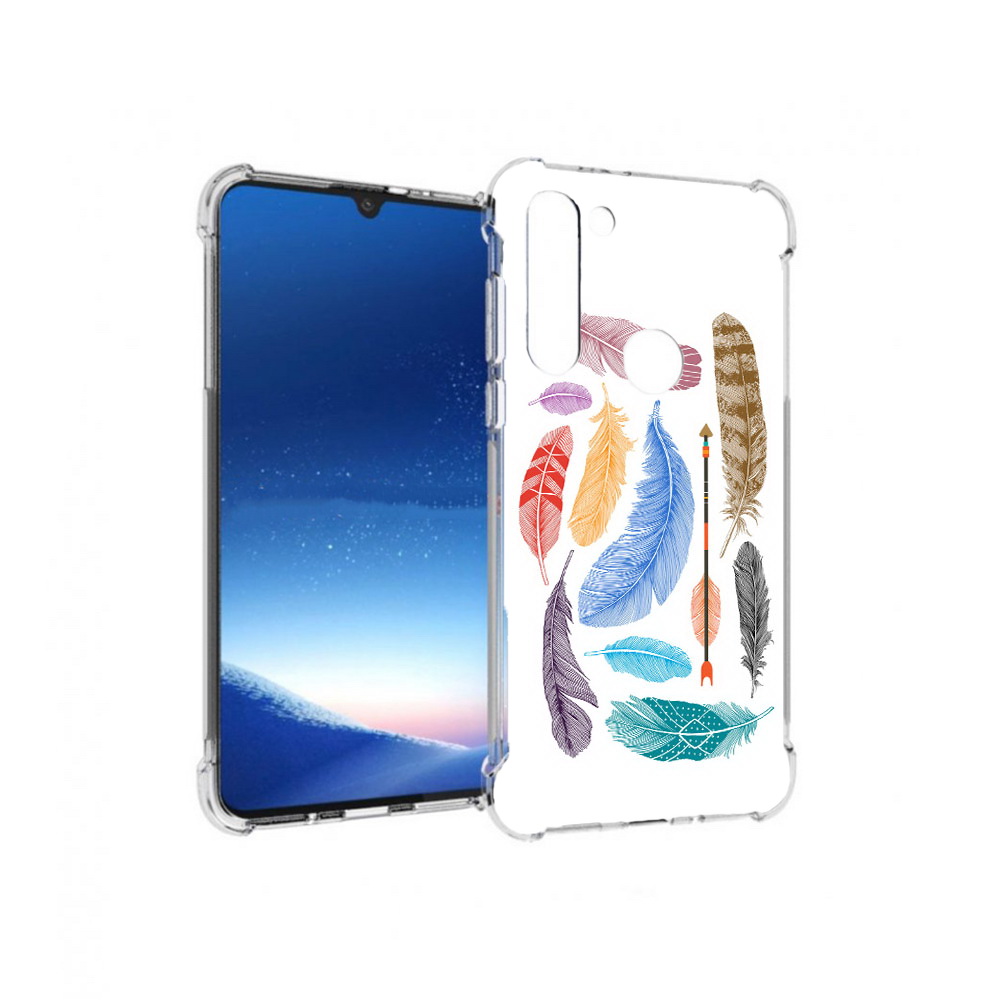 

Чехол MyPads Tocco для Motorola Moto G8 Power разноцветные перья (PT143076.340.572), Прозрачный, Tocco