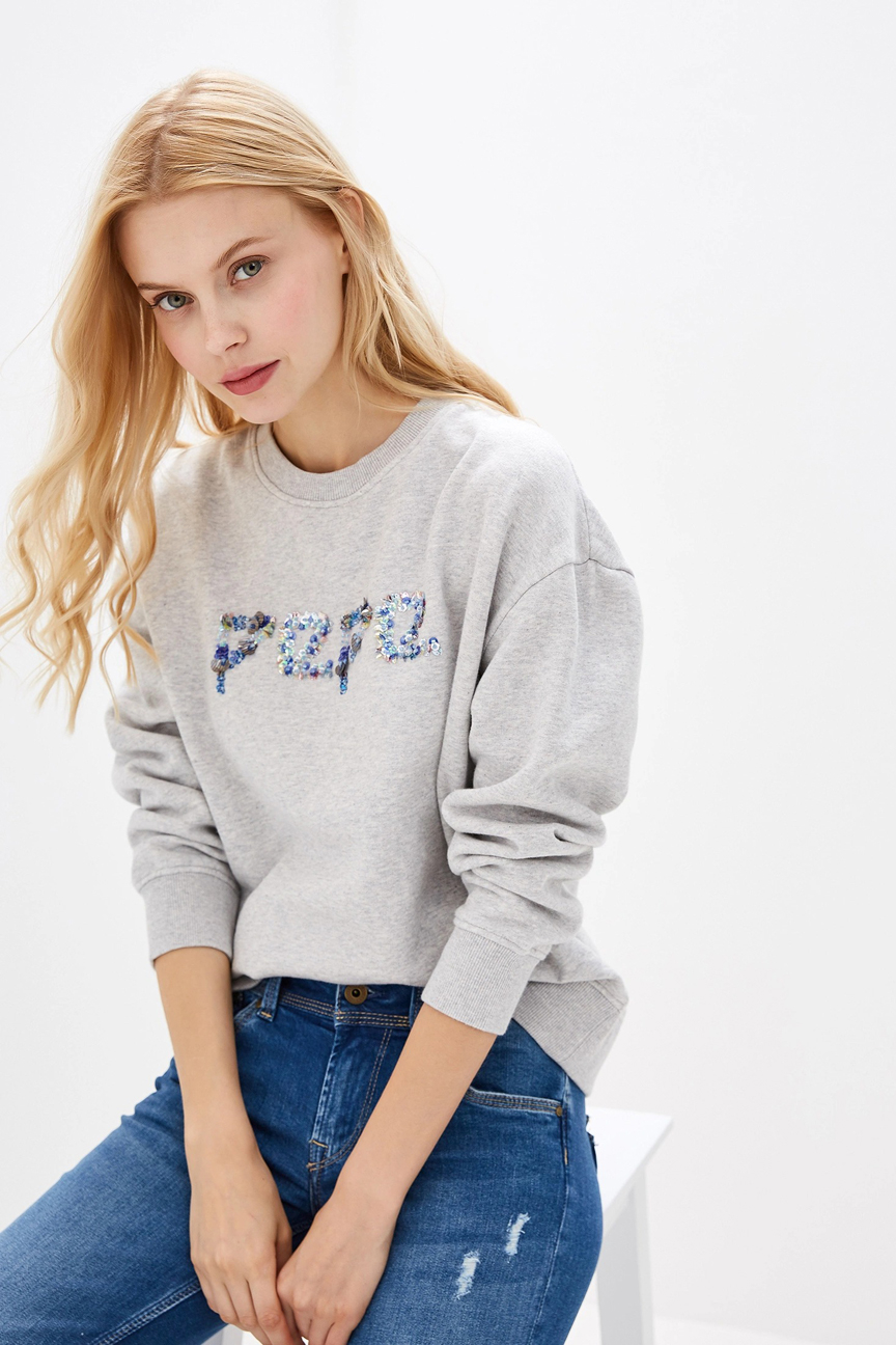 

Свитшот женский Pepe Jeans PL580848 серый 44, PL580848