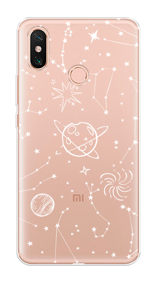 

Чехол на Xiaomi Mi Max 3 "Планеты в космосе", Белый, 34350-2