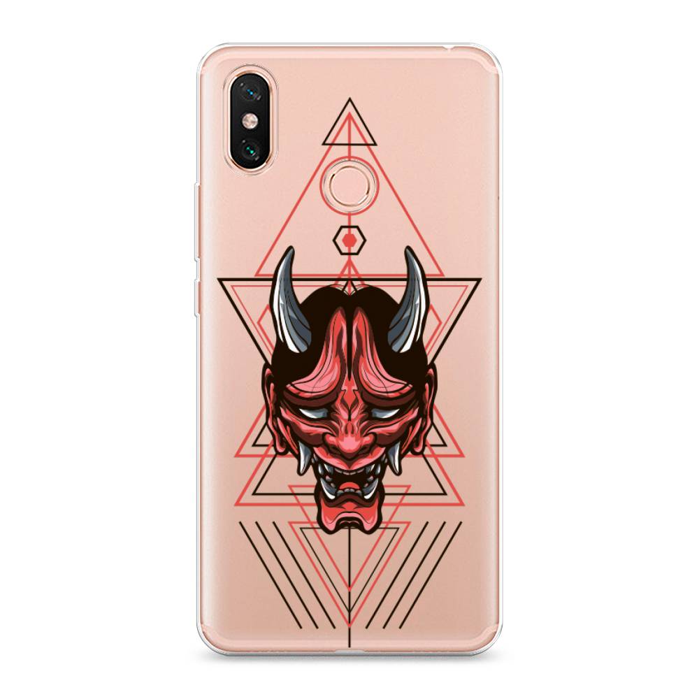 

Чехол на Xiaomi Mi Max 3 "Hanya Oni mask", Серый;красный;черный, 34350-4