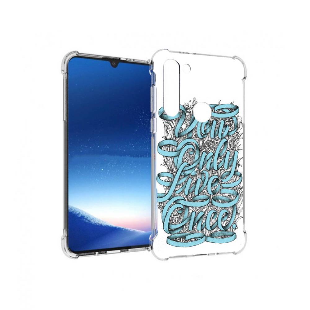 

Чехол MyPads Tocco для Motorola Moto G8 Power слова из ленты абстракция (PT143076.340.607), Прозрачный, Tocco