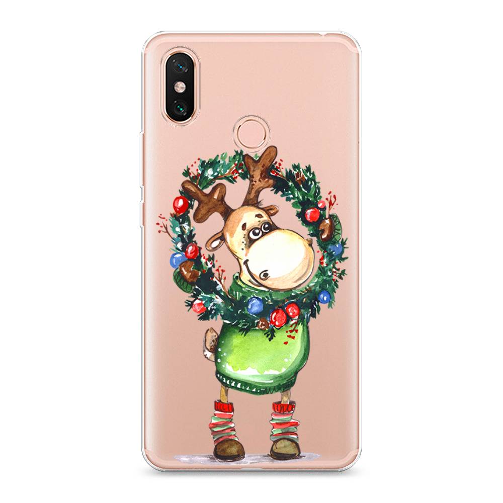 

Чехол на Xiaomi Mi Max 3 "Олень с новогодним венком", 34350-4