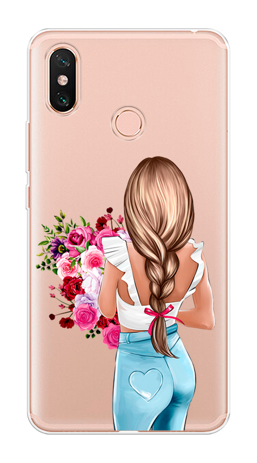 

Чехол на Xiaomi Mi Max 3 "Девушка с цветами", Коричневый;розовый;голубой, 34350-6