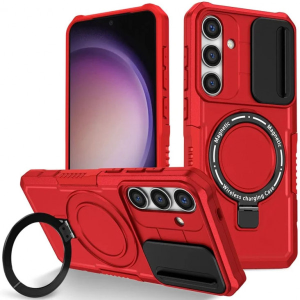 

Чехол RosCase CamShield MagSafe для Samsung Galaxy S24 Plus, Красный