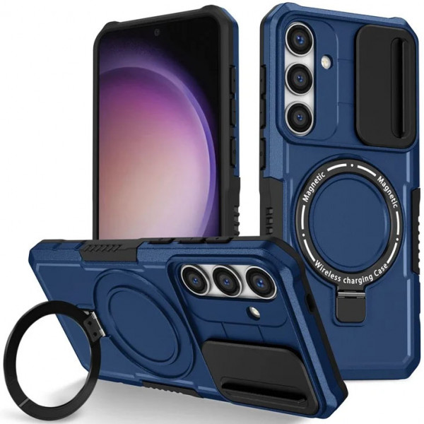 

Чехол RosCase CamShield MagSafe для Samsung Galaxy S24 Plus, Синий