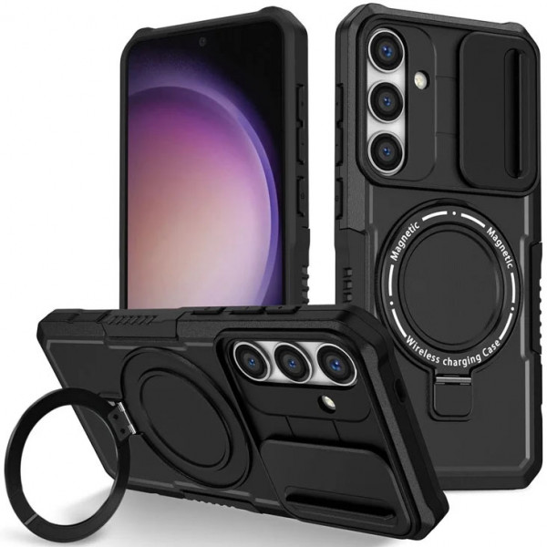

Чехол RosCase CamShield MagSafe для Samsung Galaxy S24 Plus, Черный