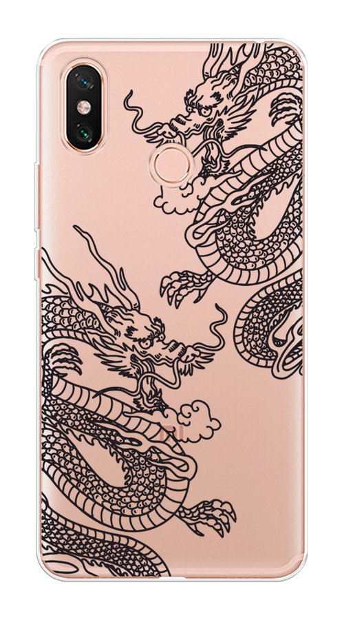 

Чехол на Xiaomi Mi Max 3 "Два китайских дракона", Серый;черный, 34350-1