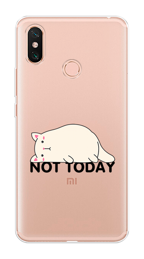 

Чехол на Xiaomi Mi Max 3 "Cat not today", Белый;розовый;черный, 34350-1