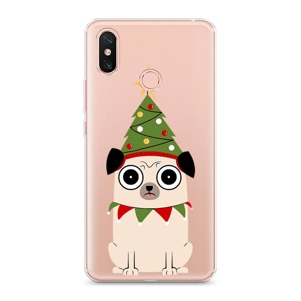 

Чехол на Xiaomi Mi Max 3 "Собачка с ёлочкой", Бежевый;красный;зеленый, 34350-1