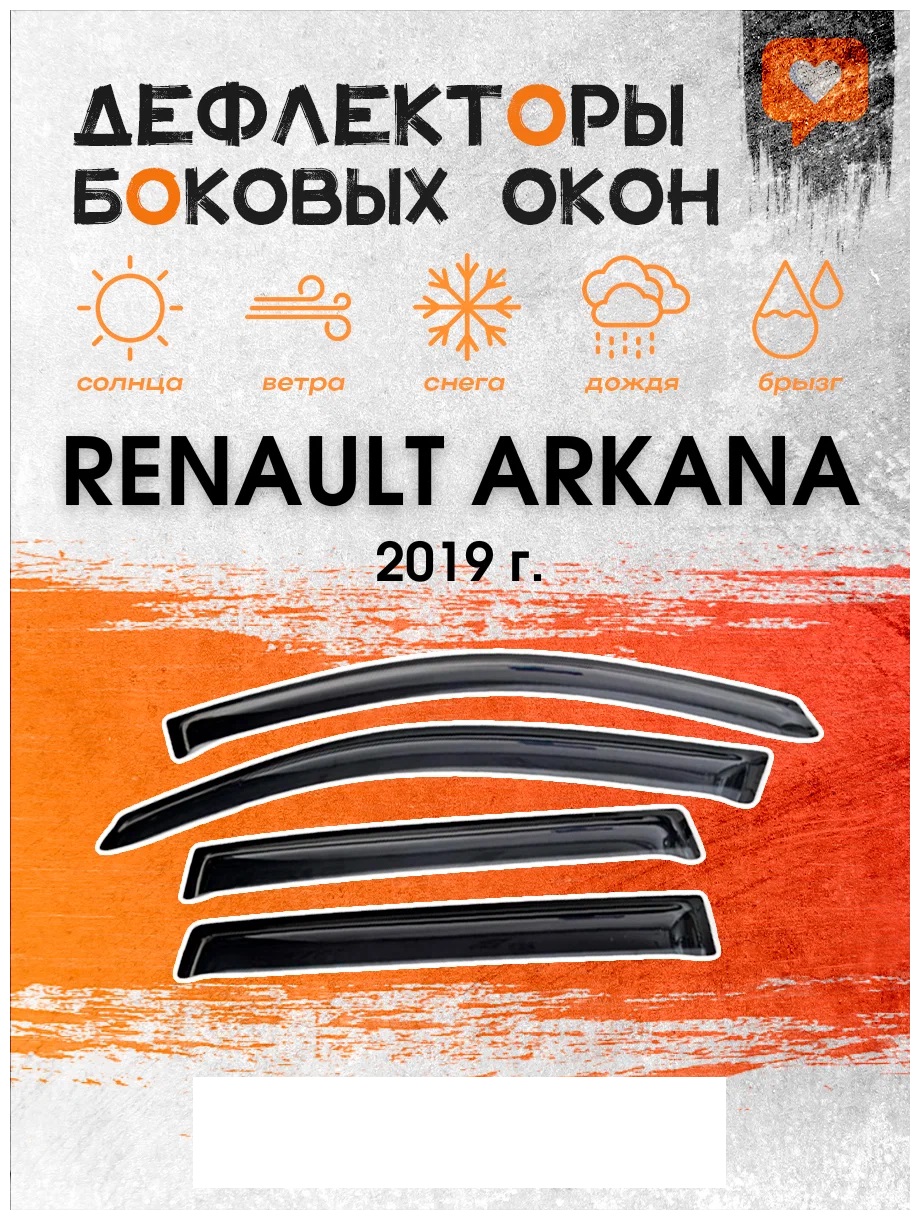 Дефлектор двери (ветровики) для Renault Arkana (2019->)