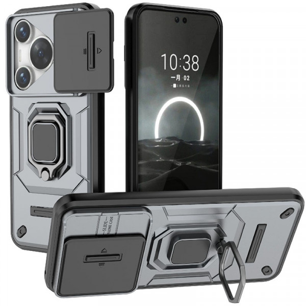 

Чехол RosCase Transformer Ring Holder для Huawei Pura 70, Серый