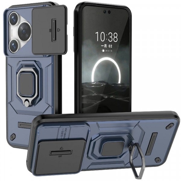 

Чехол RosCase Transformer Ring Holder для Huawei Pura 70, Синий