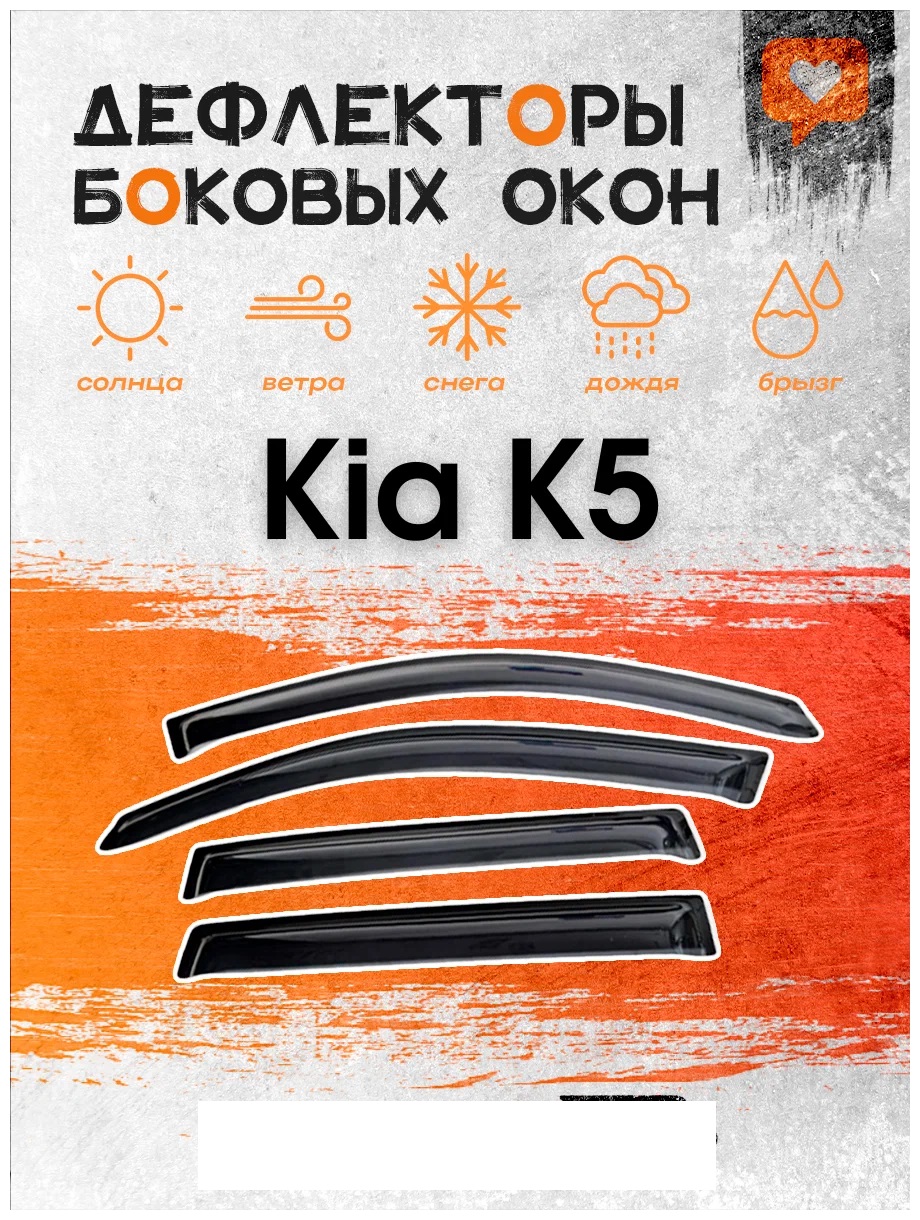 

Дефлектор двери (ветровики) на Kia K5 III (2020->), ANV_Kia_K5