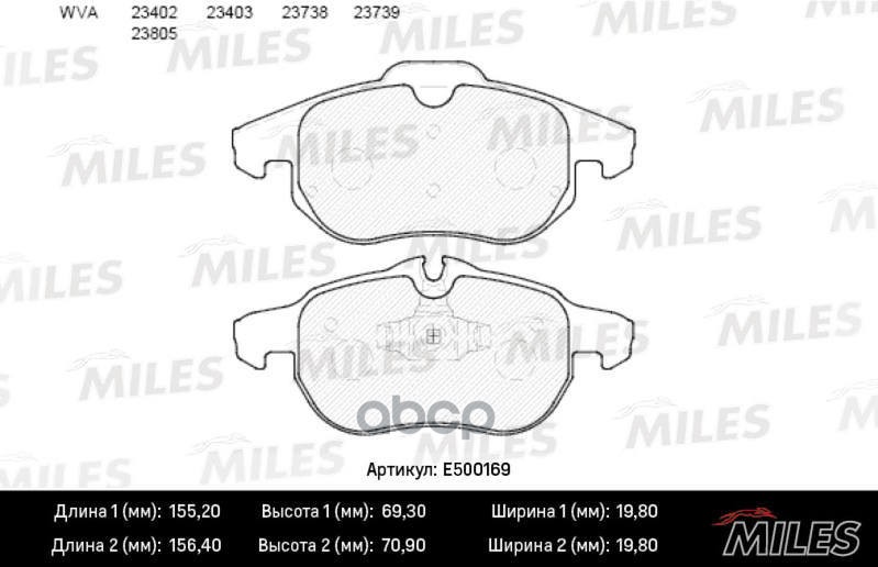 

Колодки Тормозные Опель/Opel Vectra C/Zafira B/Сааб/Саб/Saab 9-3 Передние Ceramic Miles ар