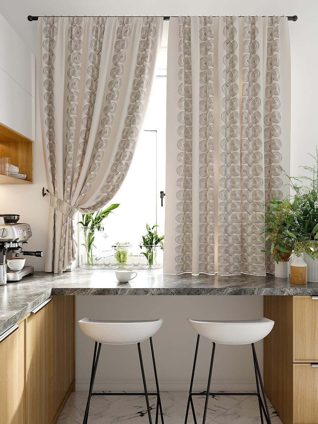 

Комплекты штор AT HOME Олонсар высота 180 см, ширина 150 см, Бежевый, 920345