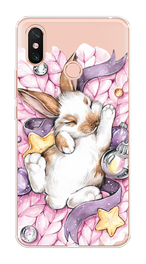 

Чехол на Xiaomi Mi Max 3 "Кролик спит", Розовый;белый, 34350-5